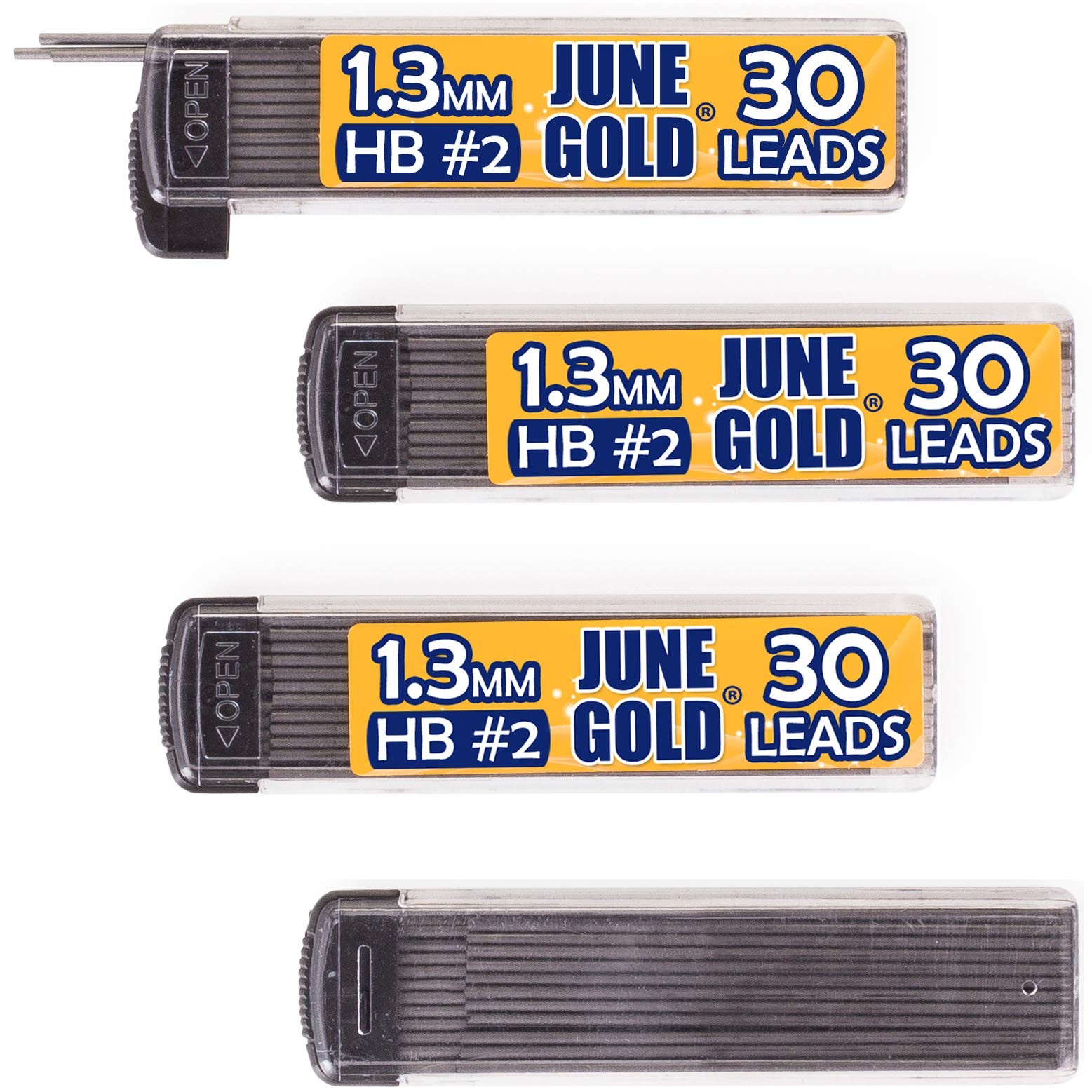 1.3 mm, 120 Lead Refills, HB #2, 4 Dispensers/w 30 Pieces Each