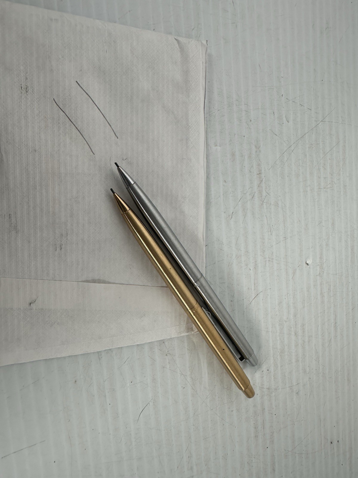 Vintage Paper-Mate Gold Silver Profile Mechanical Pencil Double Heart Set 2