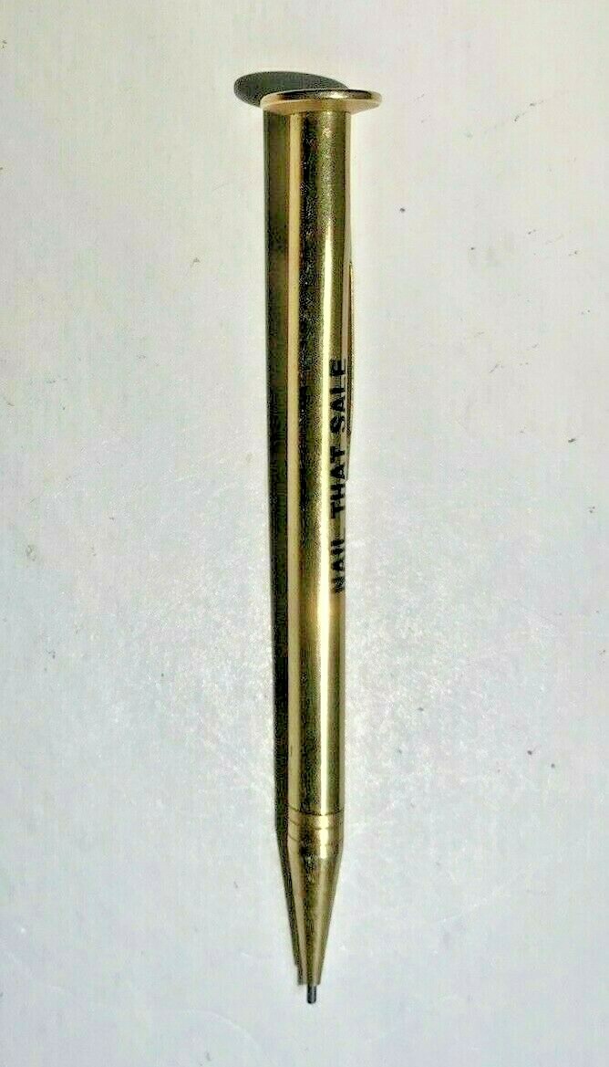 Novelty working nail shaped brass mechanical pencil SHELL premium gasoline