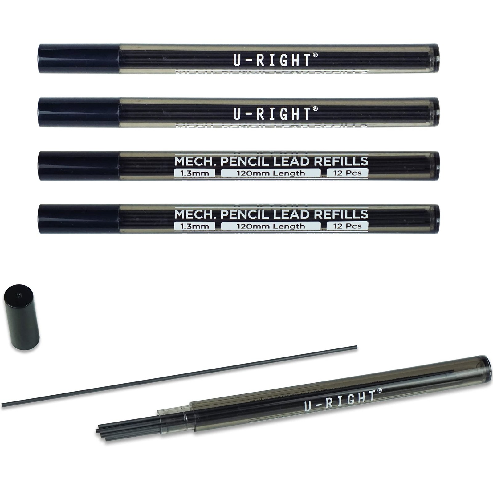 60 Pcs 1.3 mm Lead Refills for Mechanical Pencil, Break Resistant Weatherproo…
