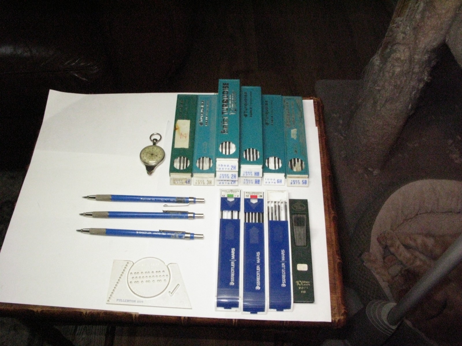 Lot 18 Vintage Staedtler Mars 780 Lead Holders, Leads, Berol Turquoise, Faber