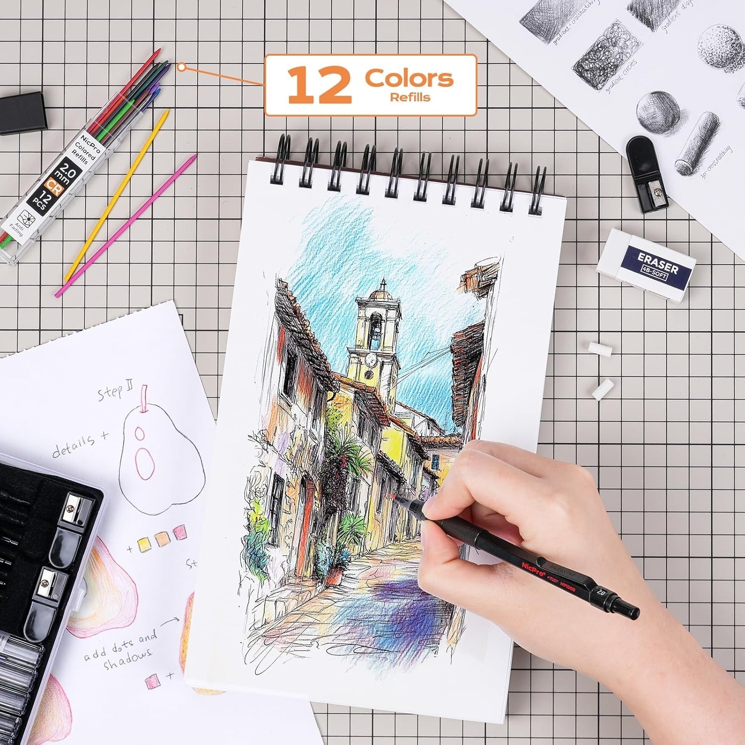 Durable 5-Piece Mechanical Pencil Set: Perfect for Drawing & Drafting Excellence