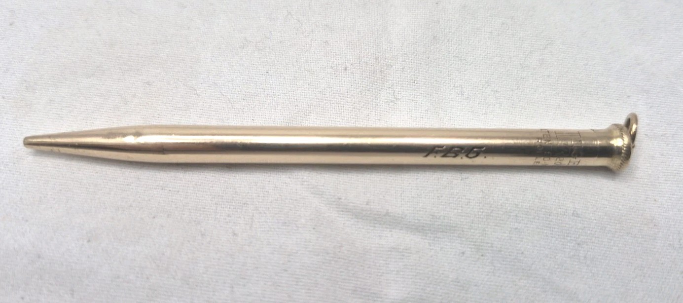 Vintage Ingersoll Redipoint Rolled Gold Mechanical Pencil – Ring Top USA
