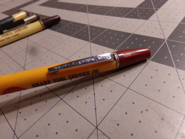 4 Vintage Durolite Advertising Mechanical Pencils. Dur-O-Lite, P &G, Dale Carnig
