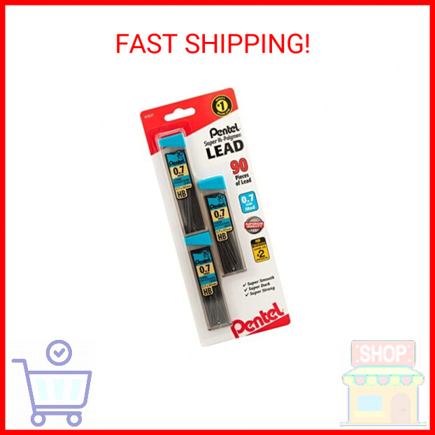 Pentel® Super Hi-Polymer® Leads, 0.7 mm, Medium, HB, 30 Leads Per Tube, Pack Of