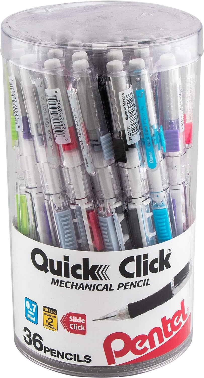 Quick Click Mechanical Pencil, 0.7mm Med Line, Can