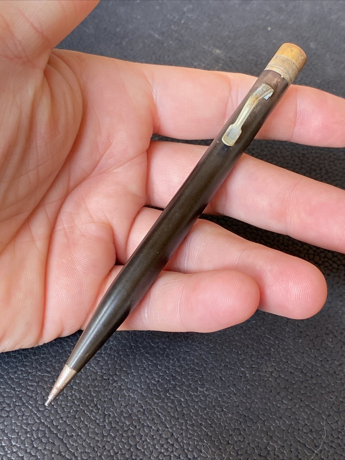 ANTIQUE VTG EARLY Brown Brass WAHL EVERSHARP Mechanical Pencil AS IS UNTESTED
