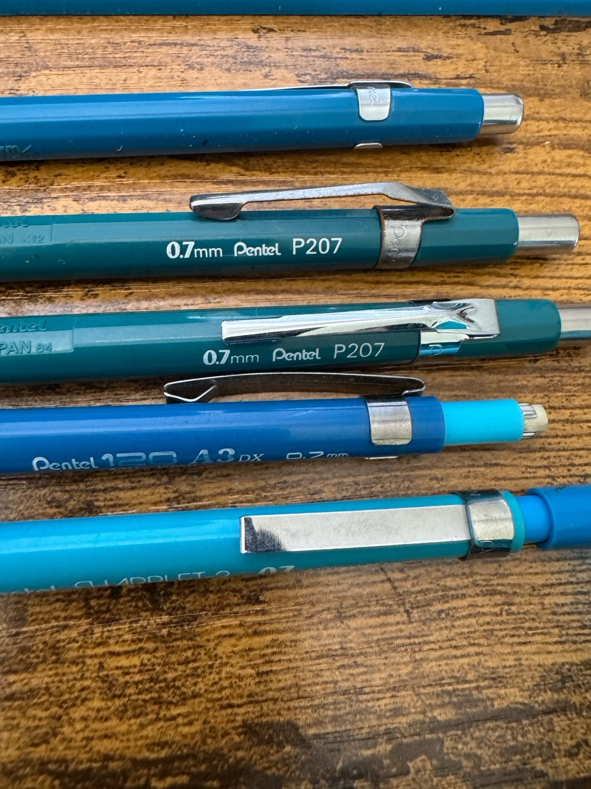 PENTEL Mechanical Pencil 0.7 mm Blue P207 A127 A3DX extra Lead & Erasers Refills