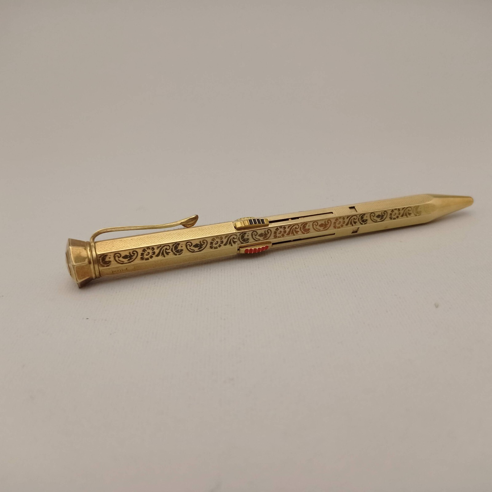 FEND NORMA Patent Gold Plated 4 Color Mechanical Pencil Excellent Unused VTG 30s