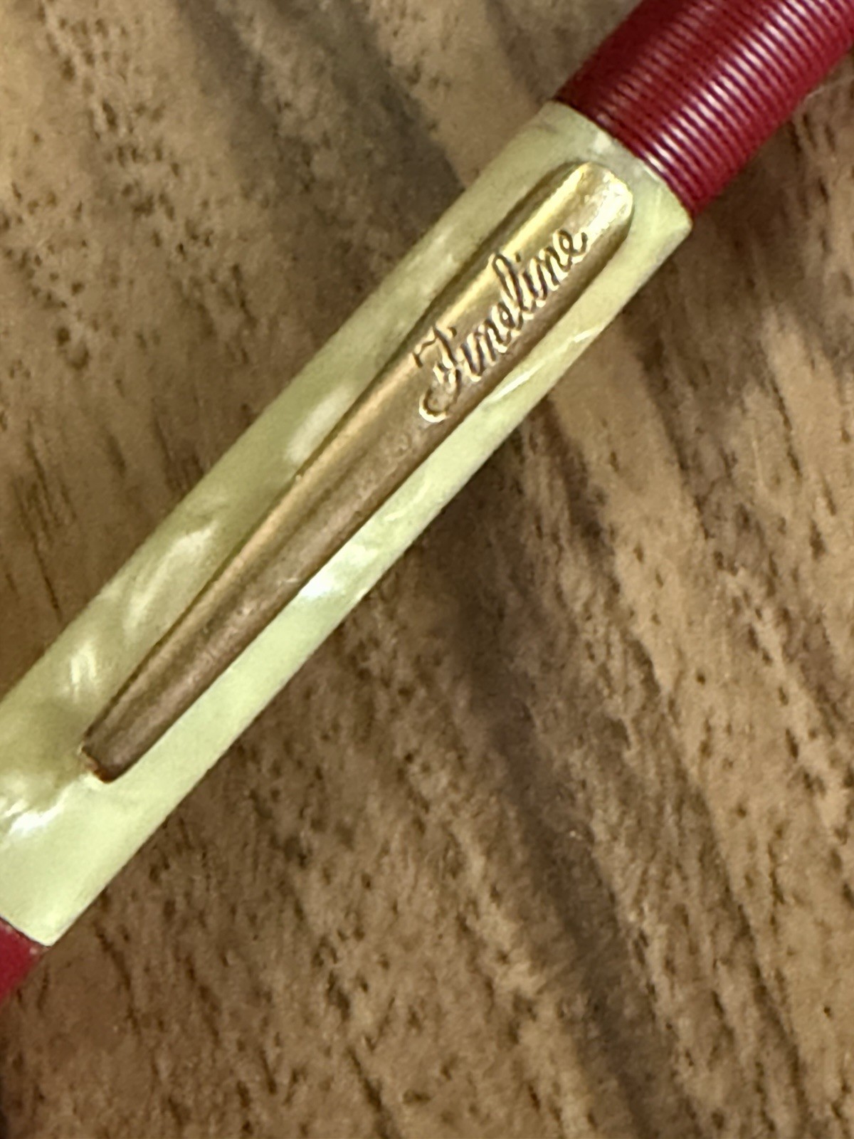 Vintage Mechanical Pencil FINELINE – Red & Pearloid MOP