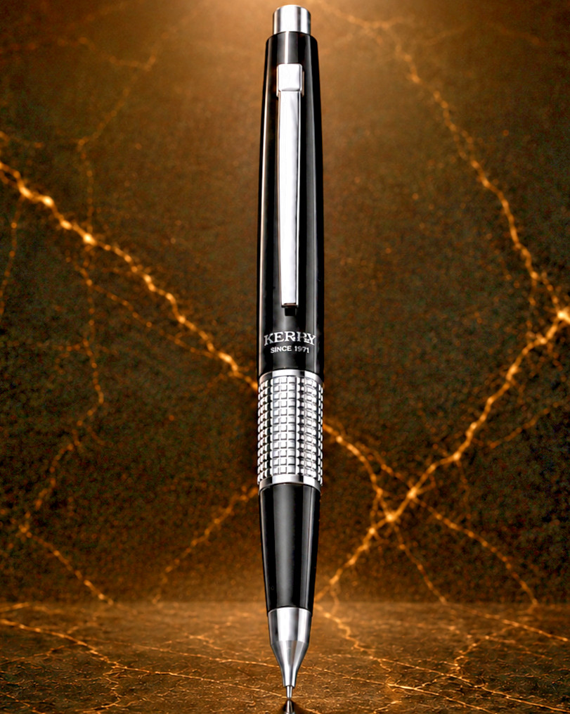 Pentel Sharp Kerry P1035 Japan Black Silver 0.5mm Mechanical Pencil Premium