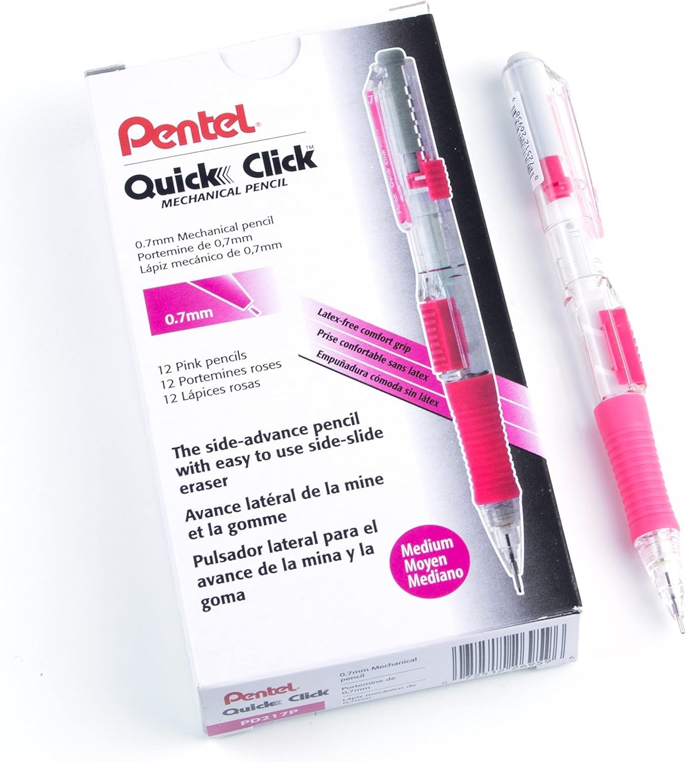 Side-Advance Mechanical Pencil Set, Pink Barrel, Pack of 12