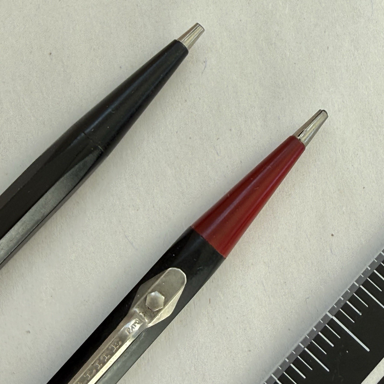 2 Realite Mechanical Drafting Pencil Dual Point Red Black Vtg Precise Tool Mfg