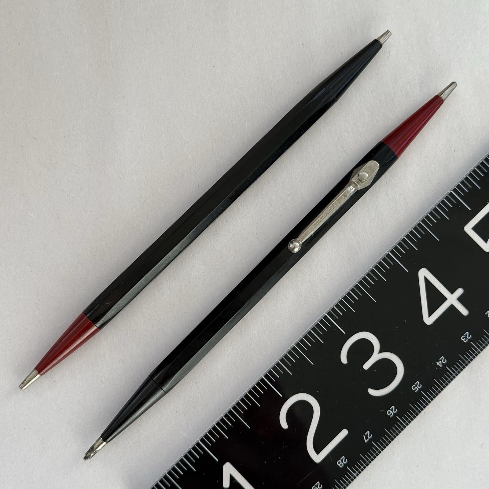2 Realite Mechanical Drafting Pencil Dual Point Red Black Vtg Precise Tool Mfg