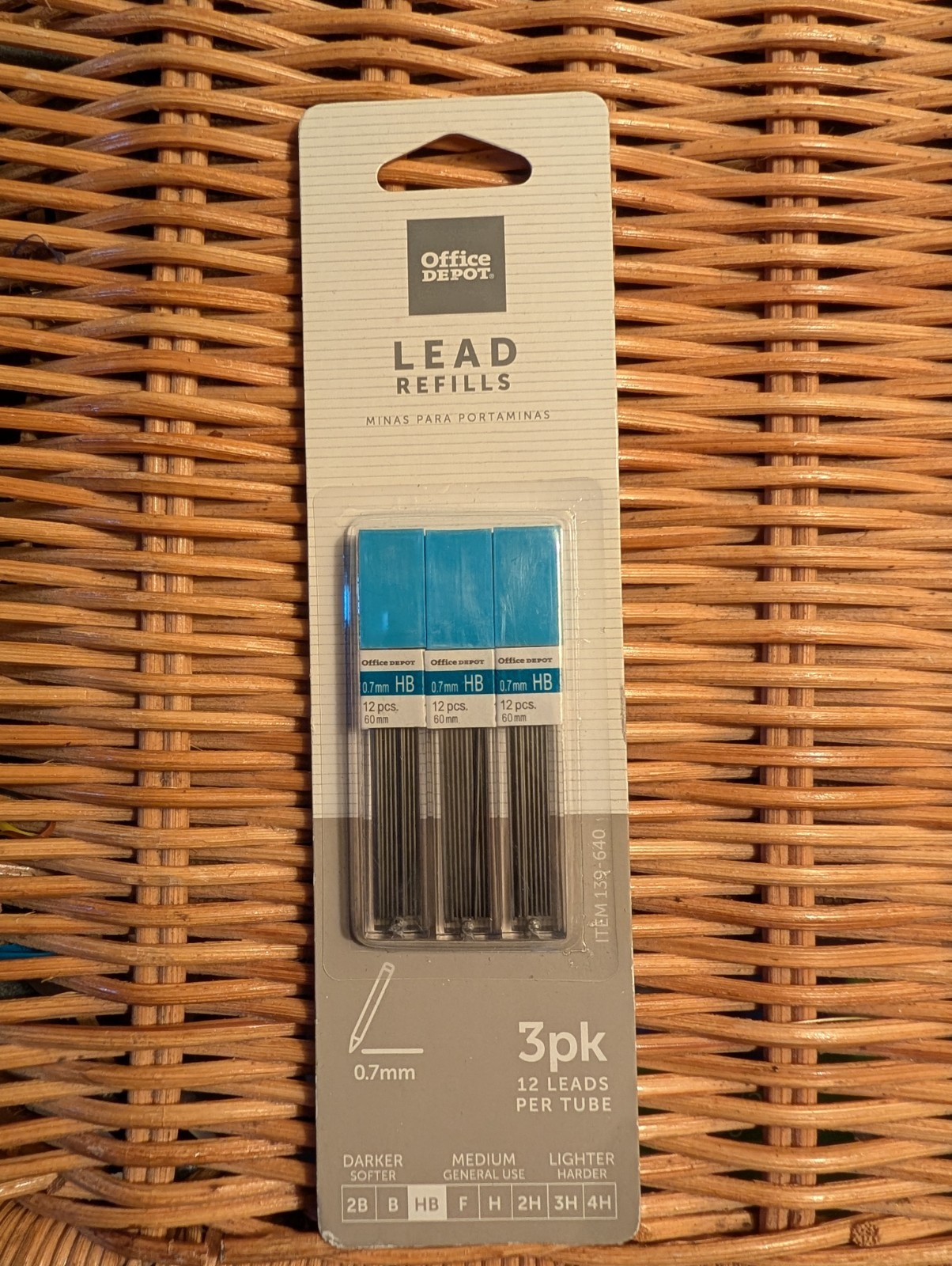 0.7 mm Pencil Lead Refills for Mechanical Pencils, 12 Leads Per Tube, 3 Tubes