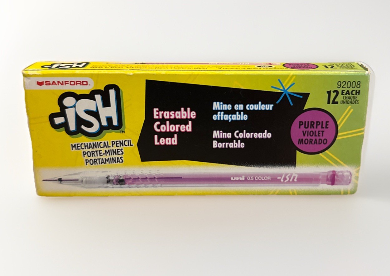 Sanford i-Sh Purple Mechanical Pencils Erasable Colored Lead 8 Left VTG