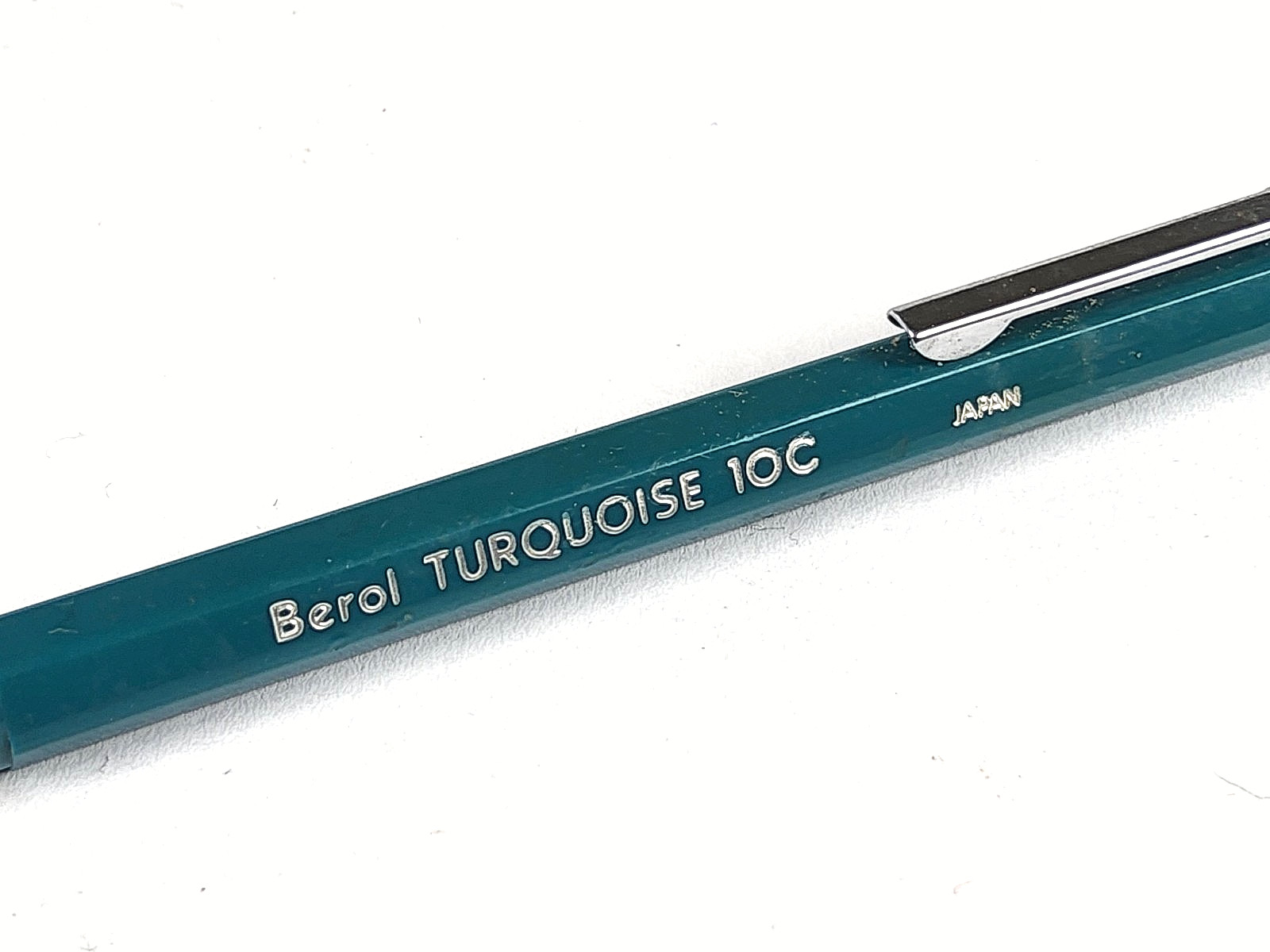 Vintage Berol Turquoise 10C Lead Holder Drafting Pencil Japan Red Button NM