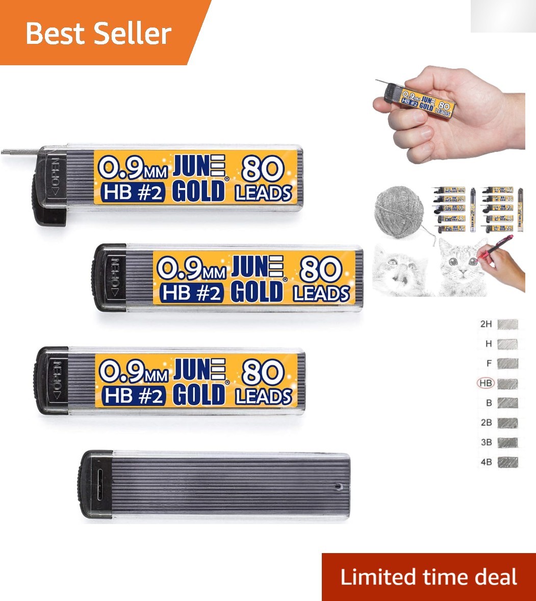 Break-Resistant 0.9 mm HB Lead Refill Set – 320 Pieces in 4 Dispensers