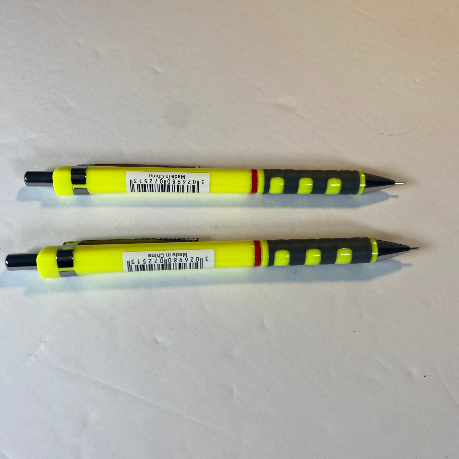 NEW Rotring Tikky 0.5 mm Mechanical Pencil Lot of 2 Rubber Grip Neon Yellow