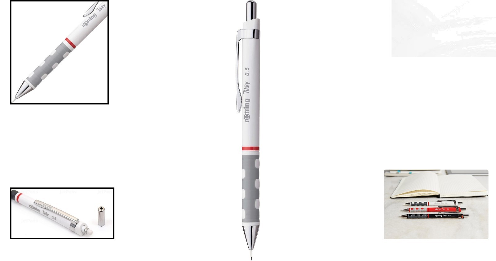 0.5mm Tikky Mechanical Pencil in White – Lead Advancement & Eraser Combo