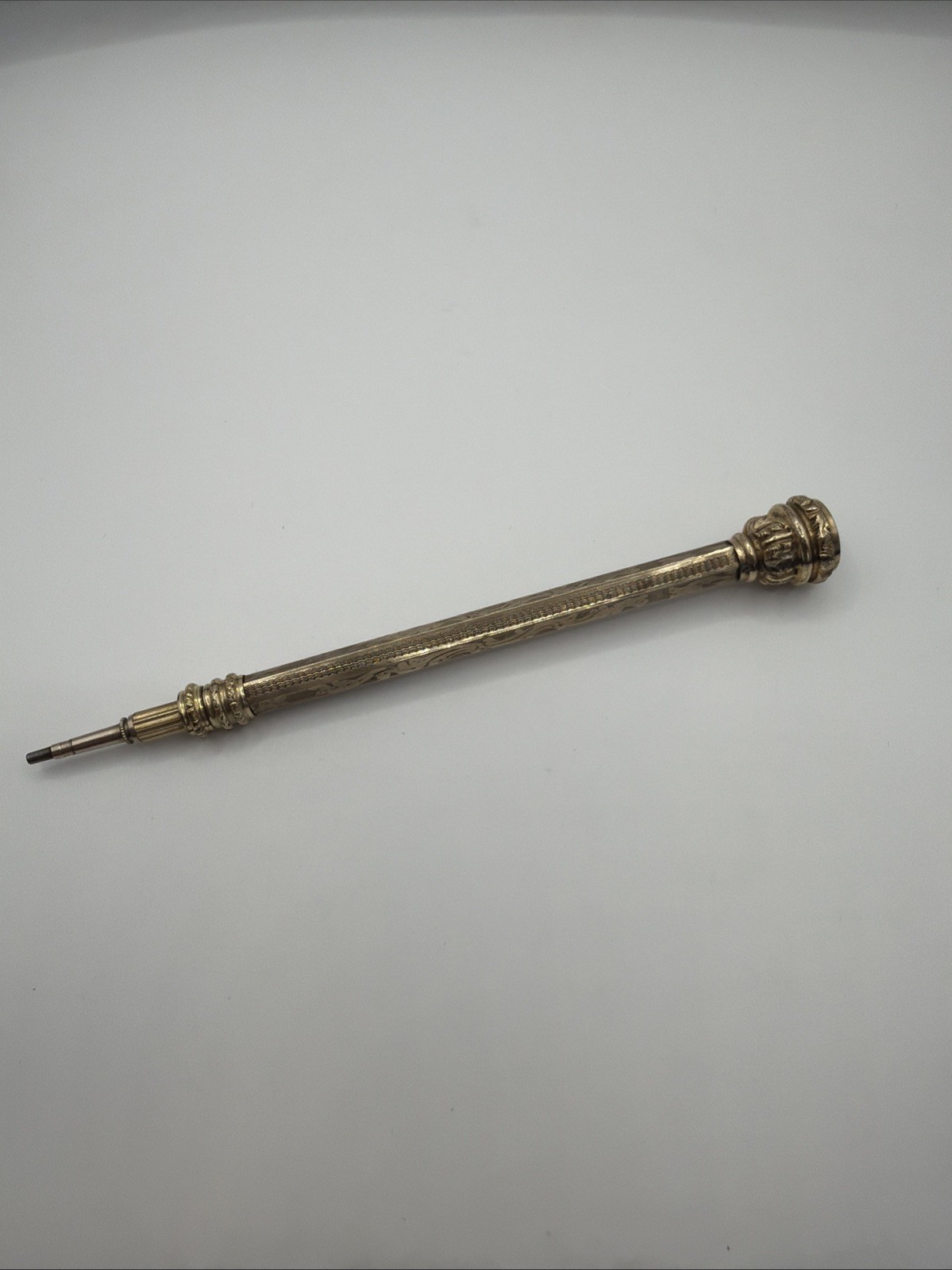 Antique Rolled Gold Victorian Engraved Retractable Propelling Pencil 1890