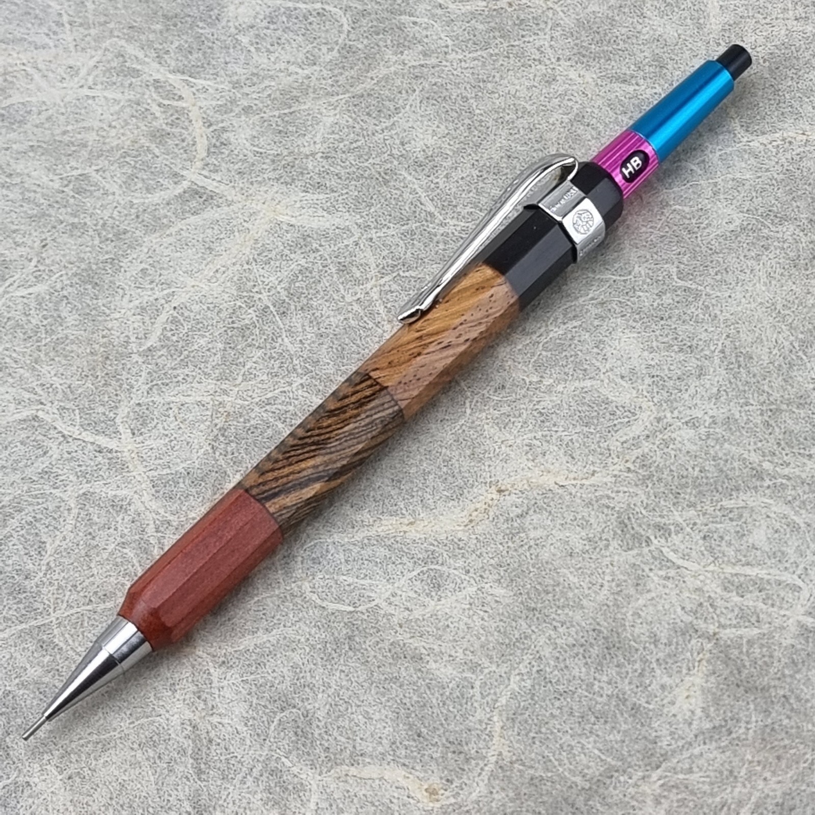 Hand Crafted Pentel PG5 Mechanical Pencil with Octagonal Wood Barrel