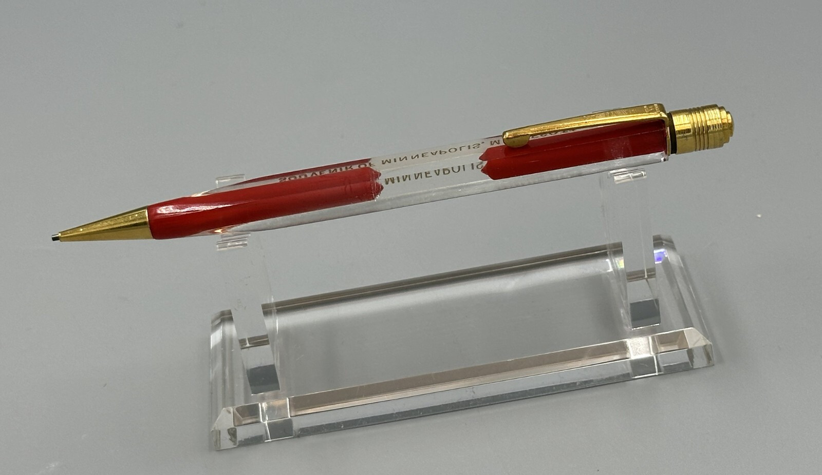 Vintage HA-WI-AN Lucite MINNEAPOLIS SOUVENIR Advertise Square Mechanical PENCIL