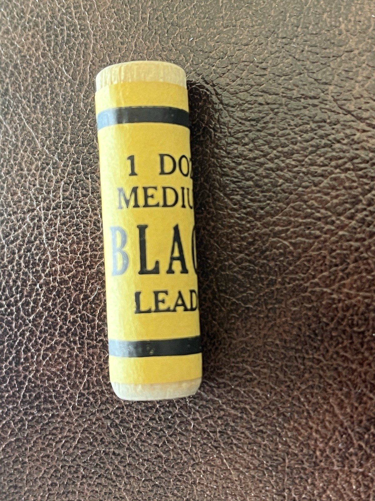 Vintage SEALED 1 Dozen Medium Black Mechanical Pencil Leads 12pk Wood Tube USA!