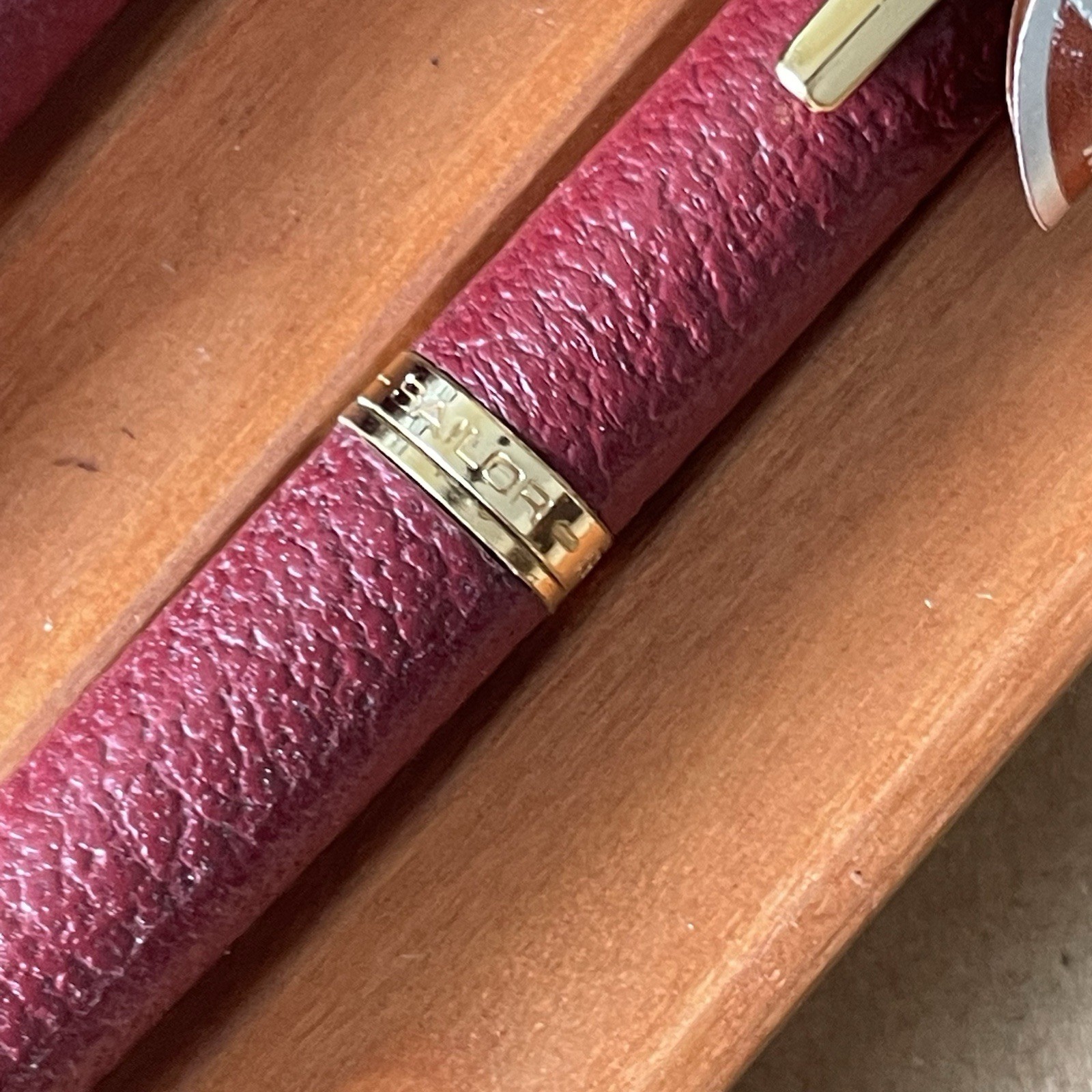 Sailor Mechanical Pencil Ballpoint Pen Set of 2 Leather Barrel Made in Japan