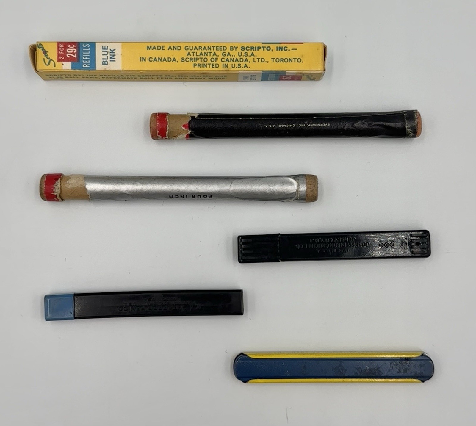 Vintage Mechanical Pencil Lead Refill Lot Eversharp Sheaffer Dixon Scripto Tubes
