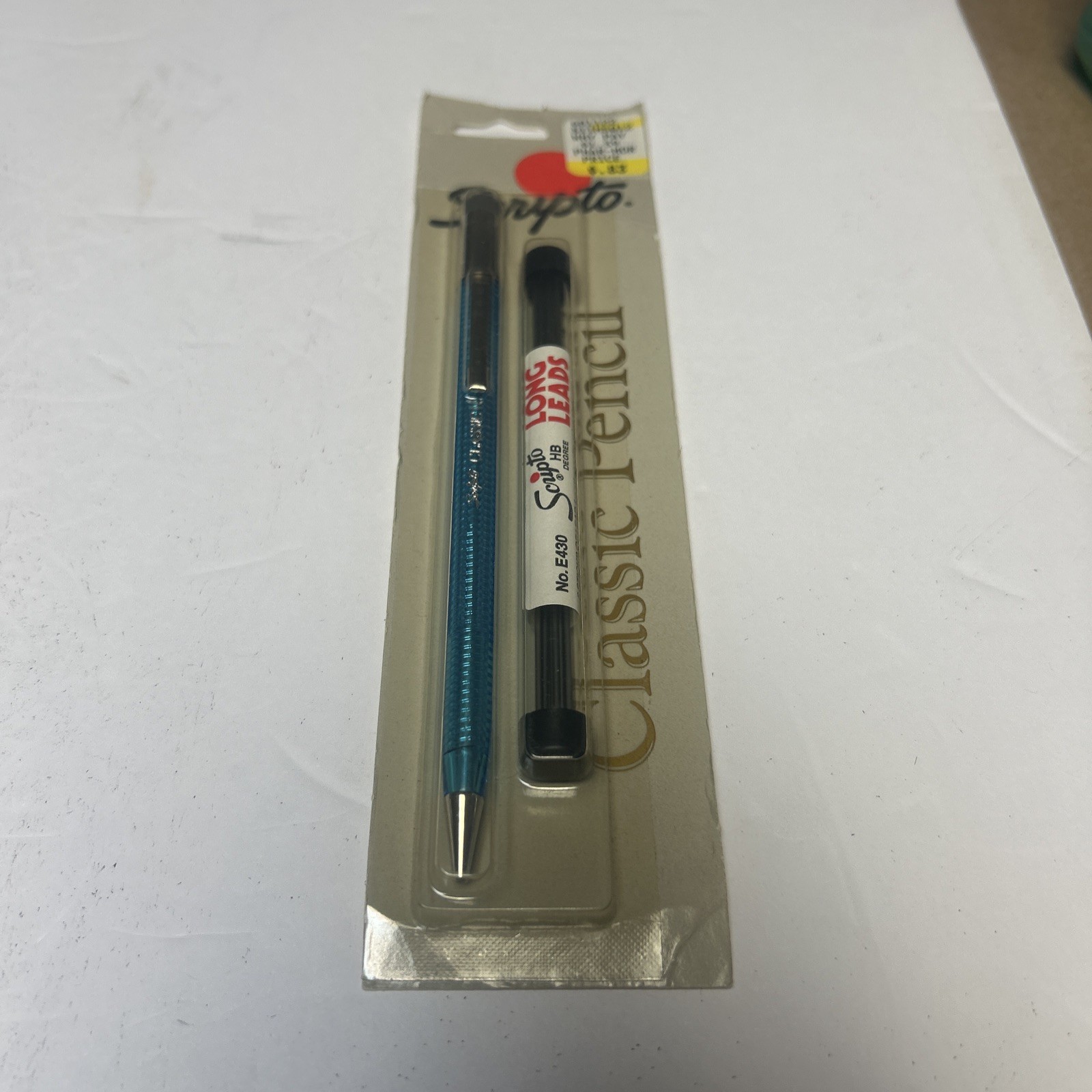 Vtg Scripto Long Lead Pencil & Lead Pack B319 NOS Blue Clear 1980s New