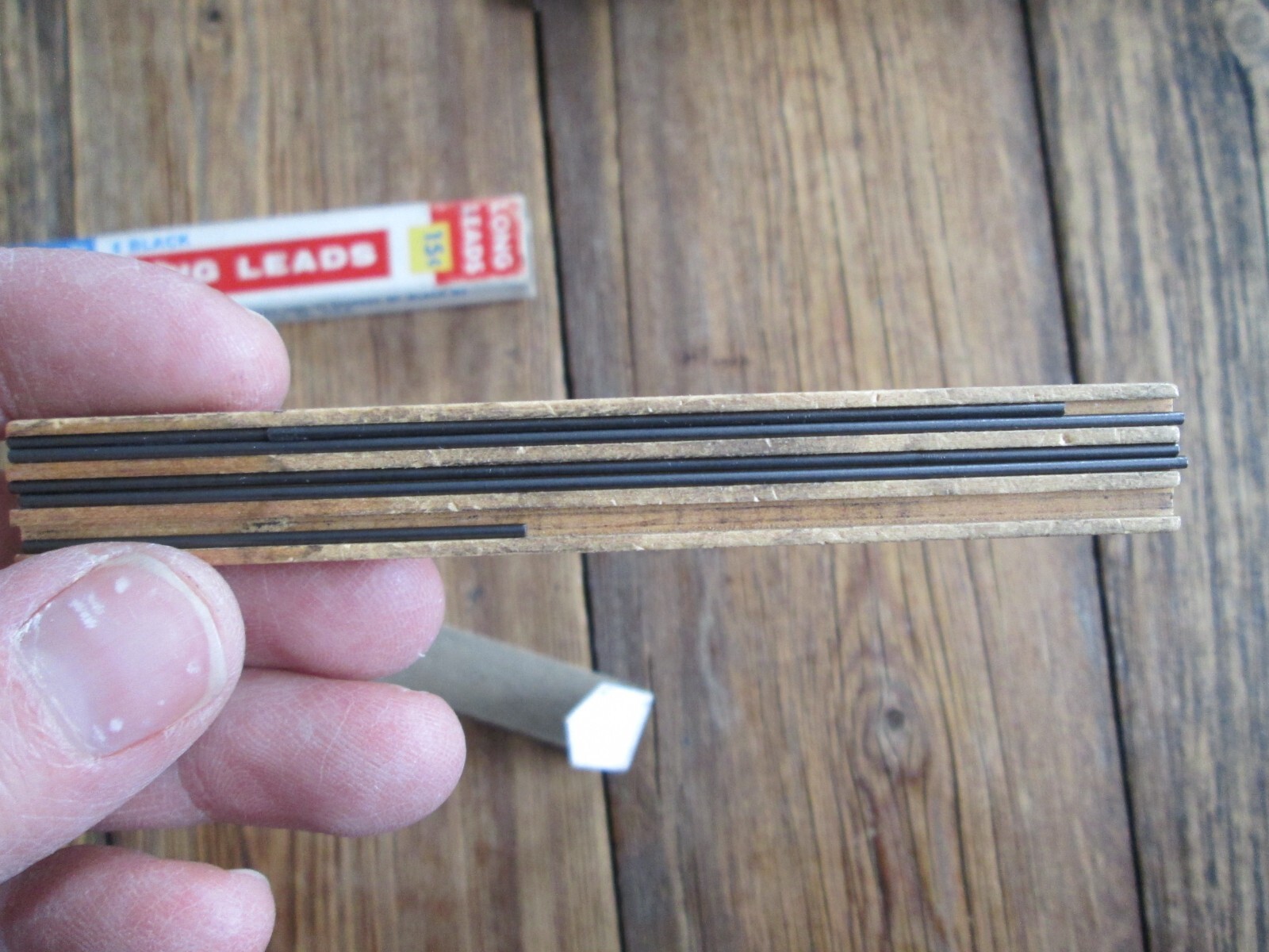 Vintage Scripto Long Leads Pencil Lead Black 3 Complete & 2 Broken READ Old