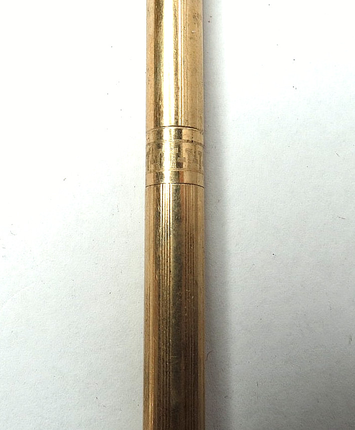 VTG MADE IN USA CROSS 10K YELLOW GOLD FILLED W/ GREEK KEY MECHANICAL PENCIL PEN