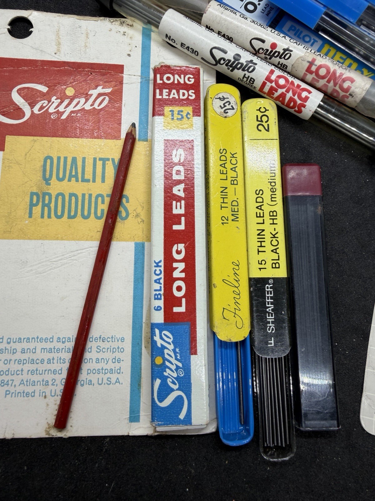 Vintage Mechanical Pencil Lead Lot Scripto Pilot Etc Mixed Lot
