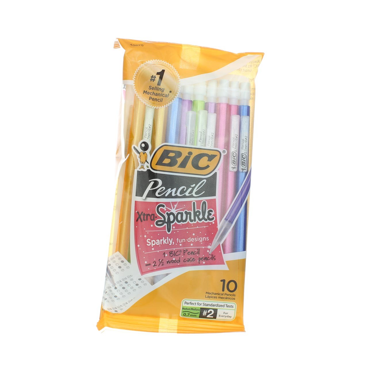 4 Pack BiC Xtra Sparkle Mechanical Pencil, 0.7 mm, #2, 10 Ct