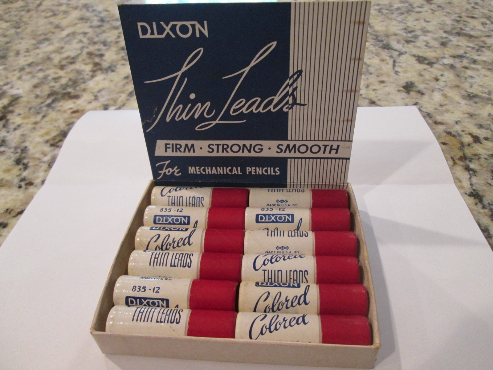 Vintage Dixon 835-12 Thin Leads for Mechanical Pencil Counter Display “RED”