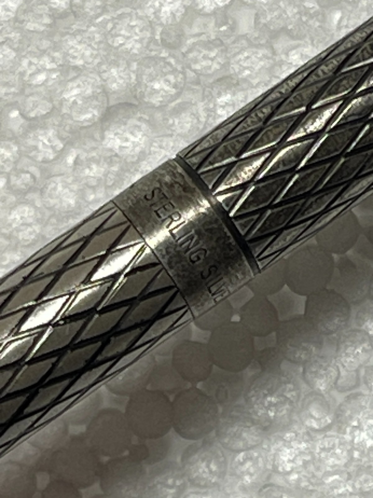 Vintage Sheaffer Imperial Sterling Silver Diamond Grid Mechanical Pencil Working