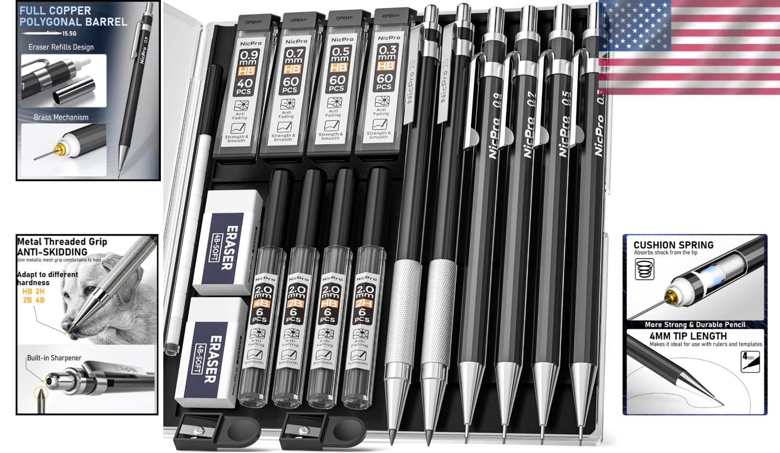 High-Quality Mechanical Pencils for Sketching & Calligraphy