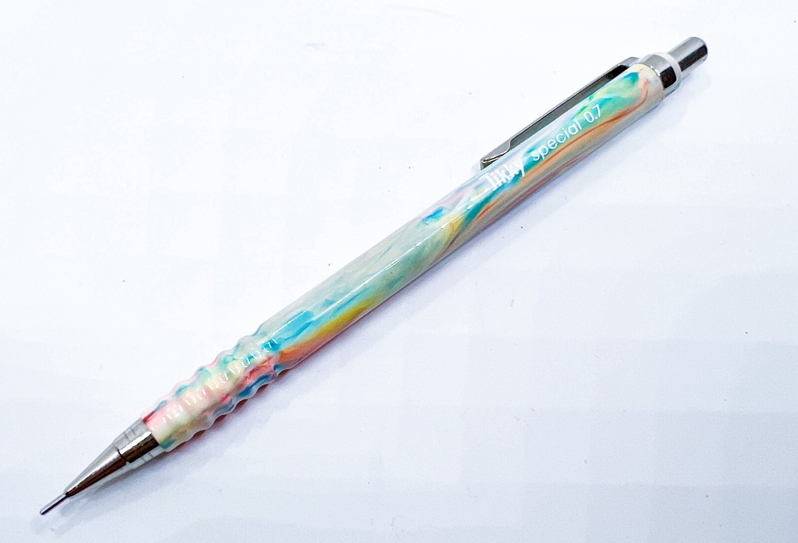 NOS rotring tikky Special Mechanical Pencil Marble Rainbow Color 0.7mm White