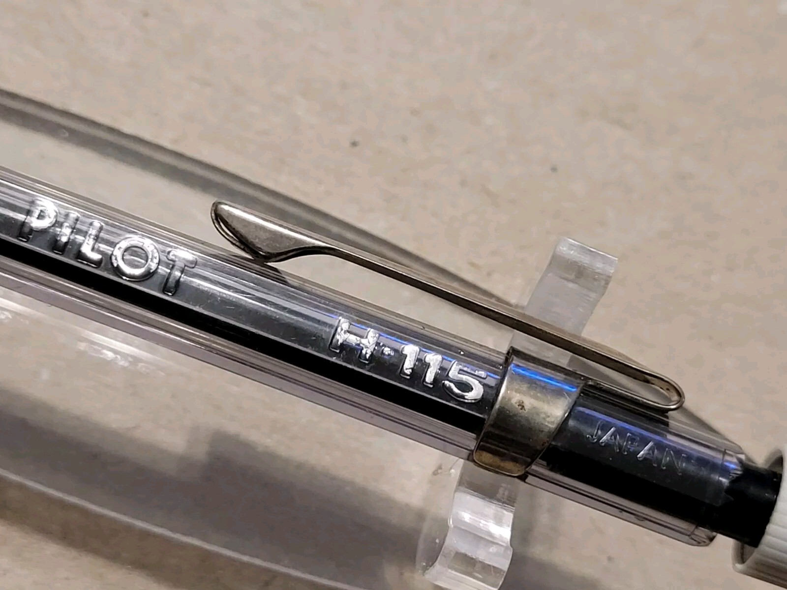VINTAGE PILOT H-115 TRANSPARENT BLACK 0.5MM DRAFTING MECHANICAL PENCIL