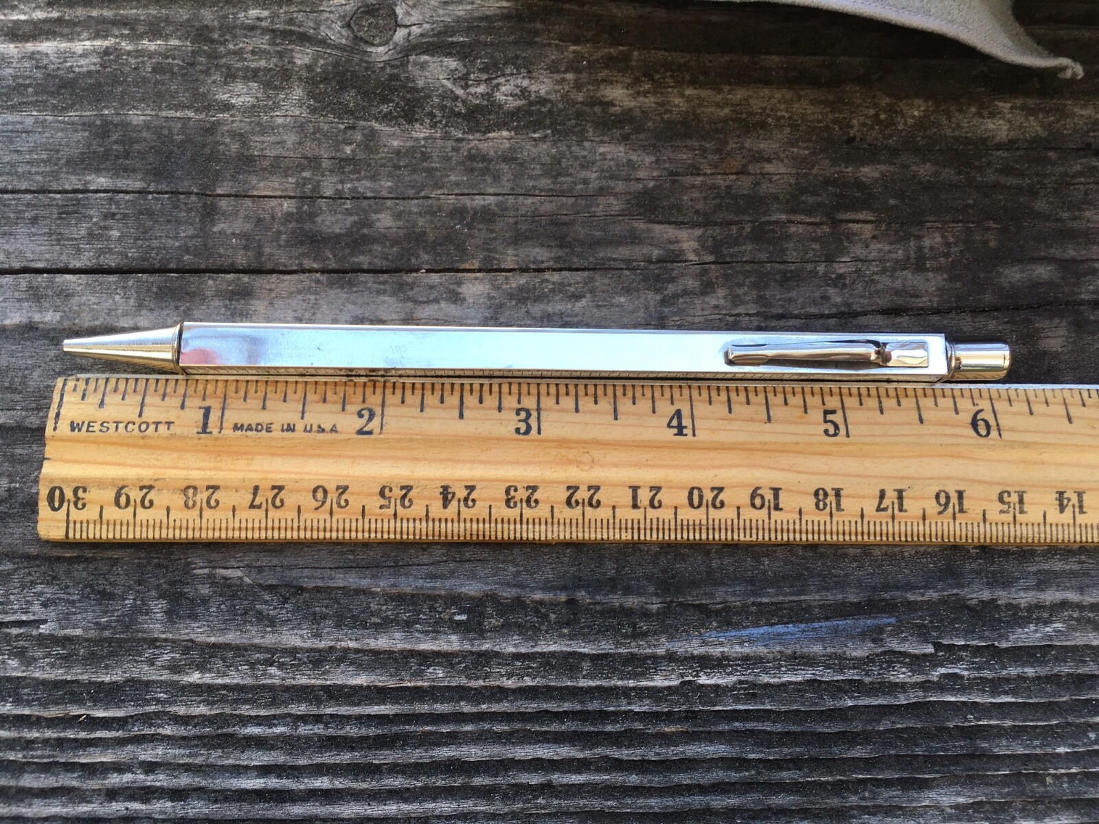TELESCOPING Rofeco mechanical PENCIL to 12″ RULER & pocket clip ANTIQUE bavarian