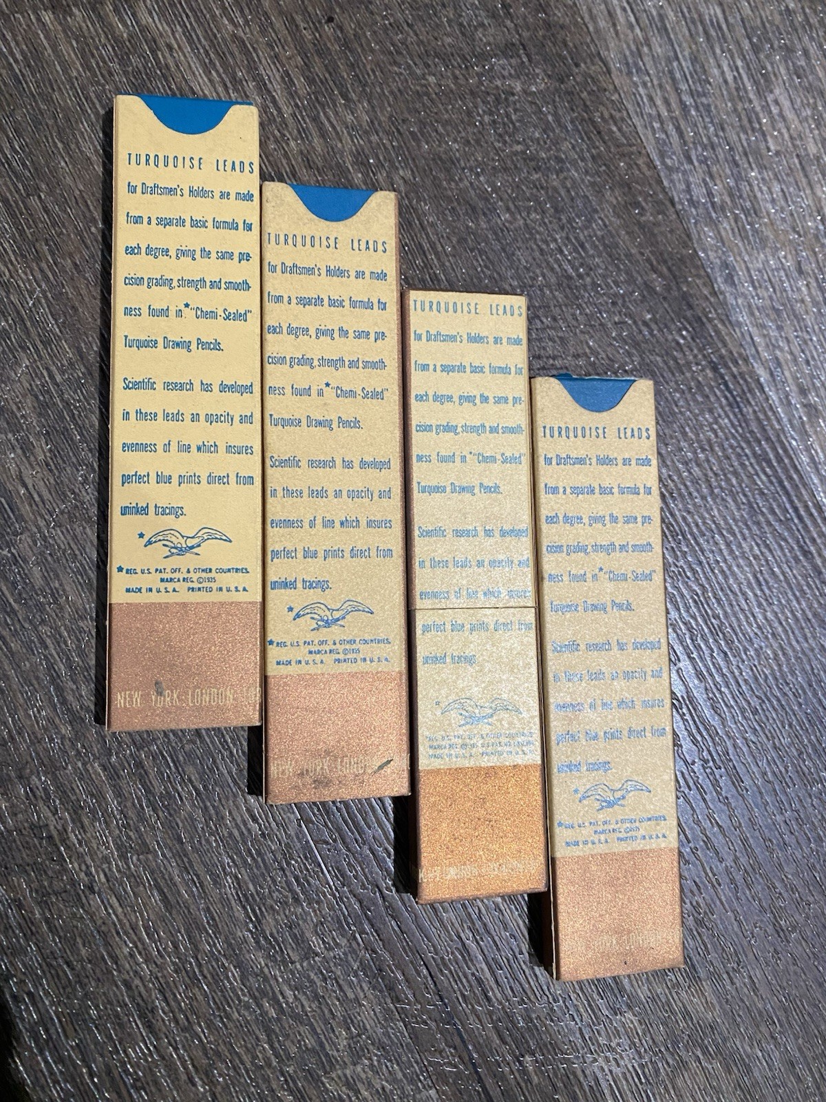 Vintage Eagle Turquoise #2375 Drawing Leads, H,2H,3H,4H. 6 unused Leads Each.