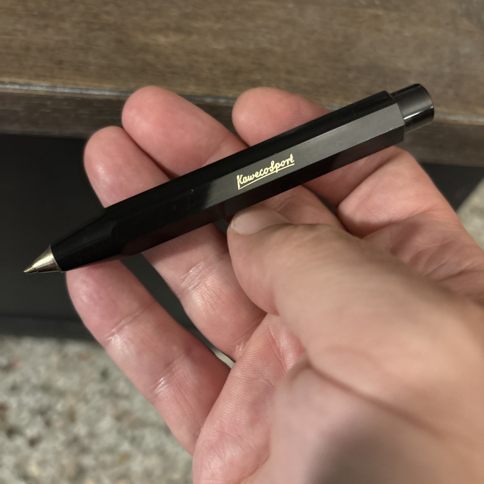 Kaweco Mechanical Pencil Skyline Plastic Barrel, Sport Black With Gold Trim