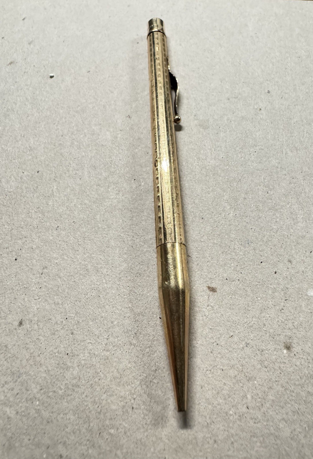 Vintage Wahl Eversharp Mechanical Pencil Gold-Filled, Chevron Pattern 5 inch