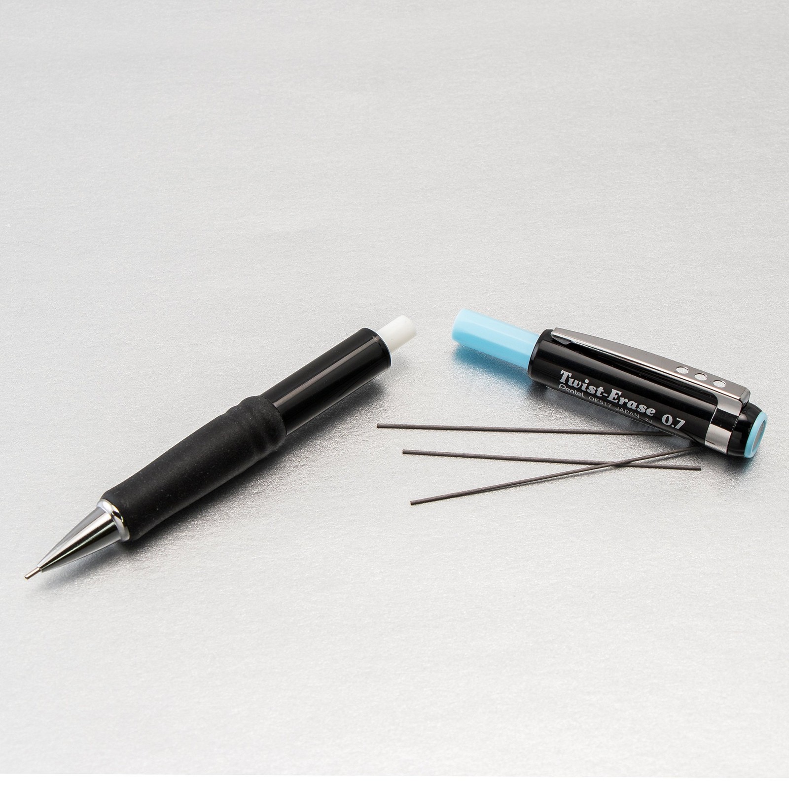 Pentel Twist-Erase III Mechanical Pencil, 0.7mm, Black Barrel, 12 Pack QE517A-12