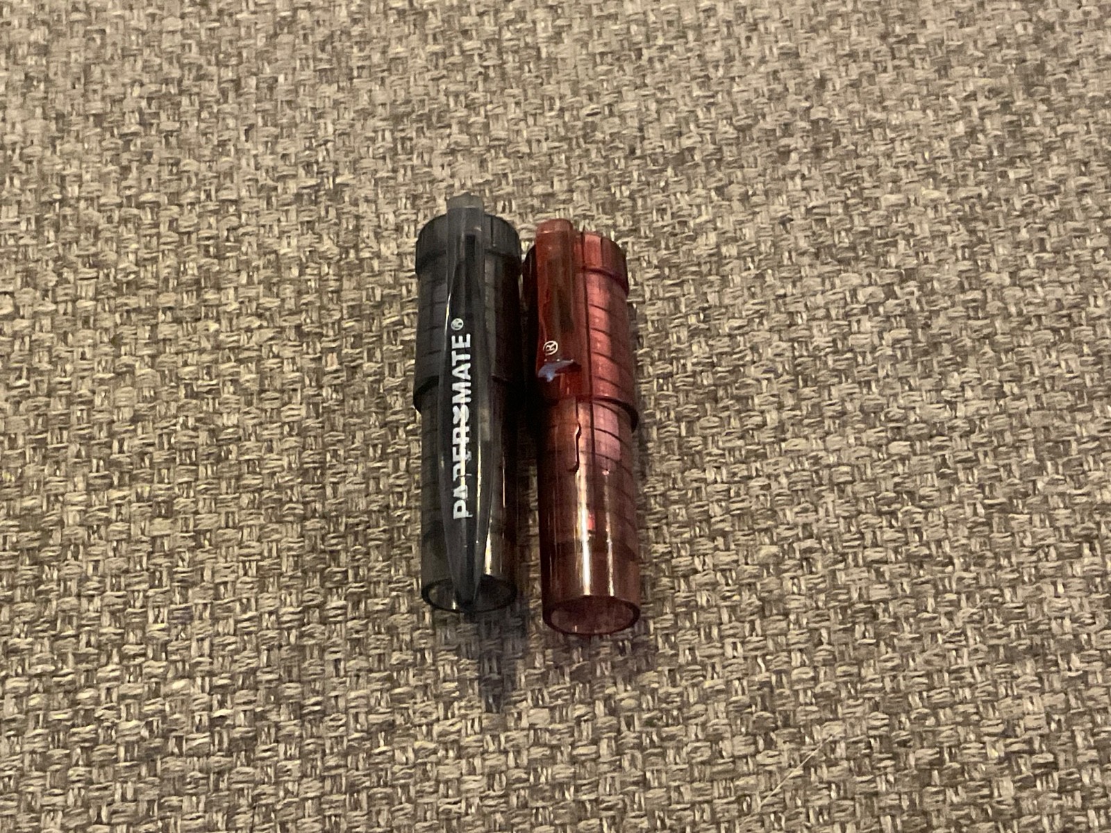 Papermate Mechanical Pencil Eraser Twist Tops Vintage Rare Smoke Grey Red Clear