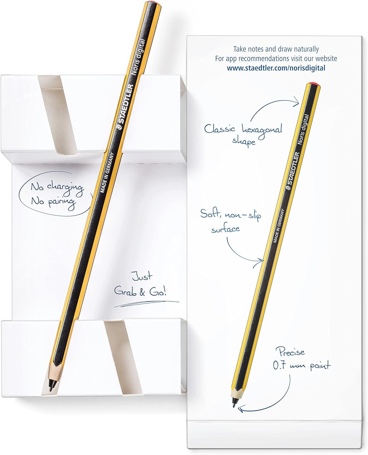 Noris Digital Classic EMR Stylus, 0.7mm Tip, 4096 Pressure Levels, No Chargin…