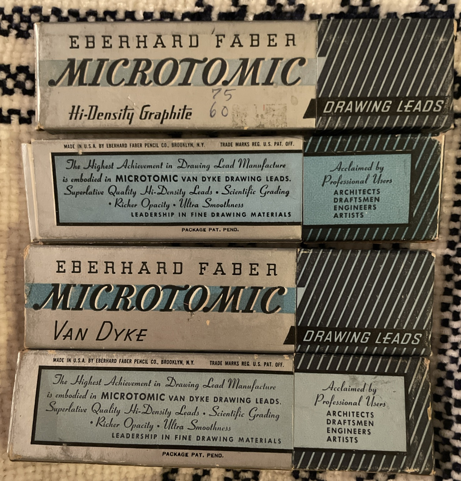 Vintage Eberhard Faber Microtomic 6100 4H 2mm Mechanical Artist Pencil 6pk Lead