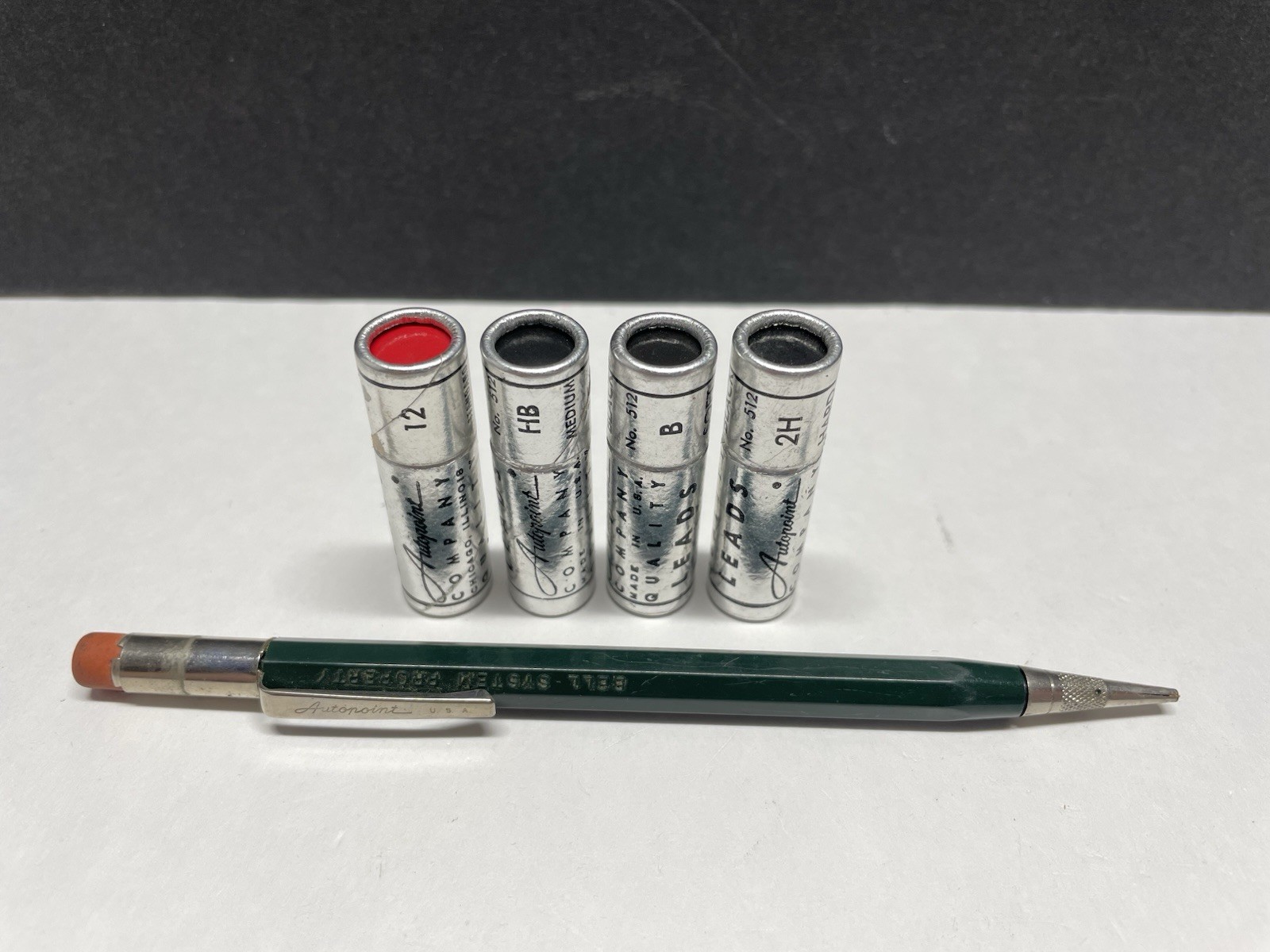 Vintage Lot Of Autopoint Leads And Mechanical Pencil Bell System Black And Red