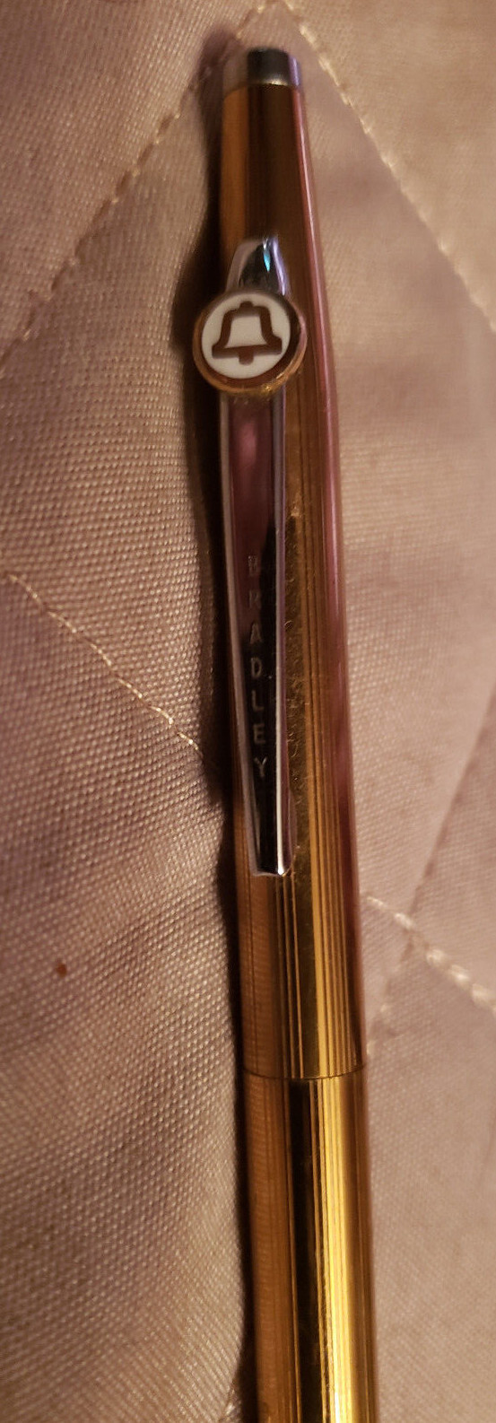 Gold Tone BELL Telephone BRADLEY Mechanical Lead Pencil Vintage Pocket Clip USA